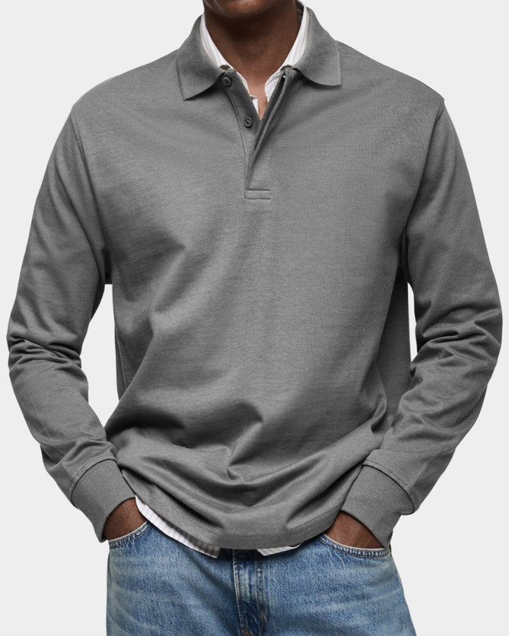 Men's long sleeve polo shirt - product photo 5