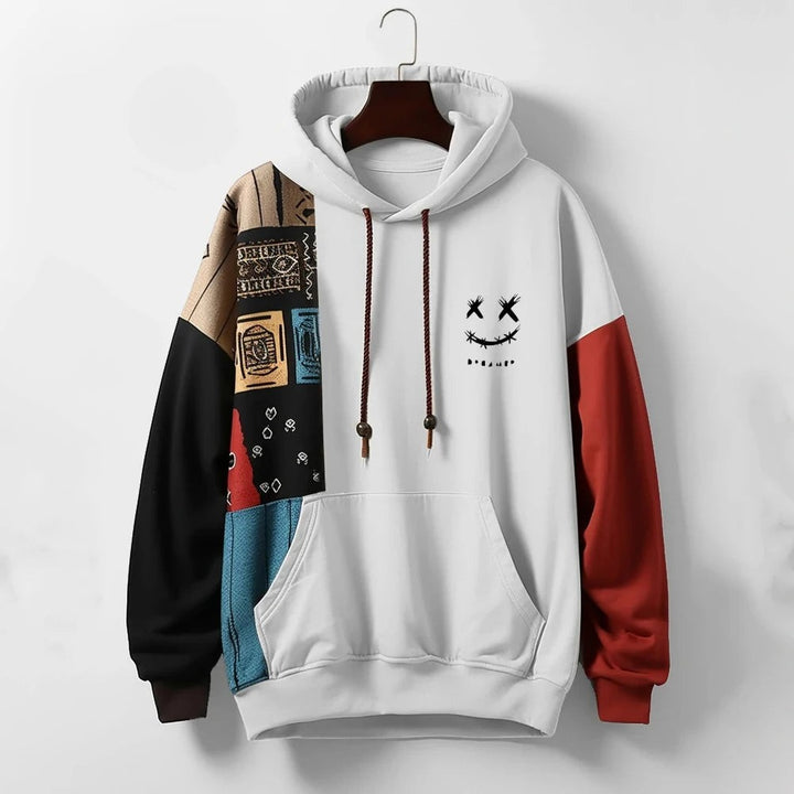 Men's patchwork hoodie in a cotton blend - product photo 3