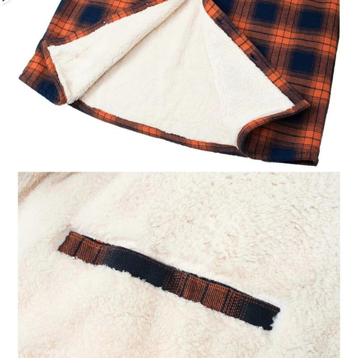 Men's sherpa-lined plaid shirt jacket - product photo 4