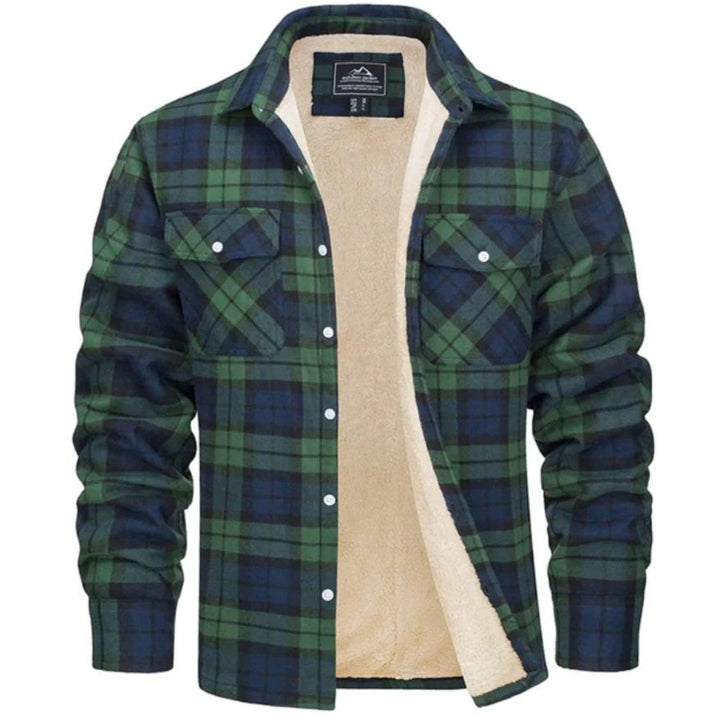 Men's sherpa-lined plaid shirt jacket - product photo 5