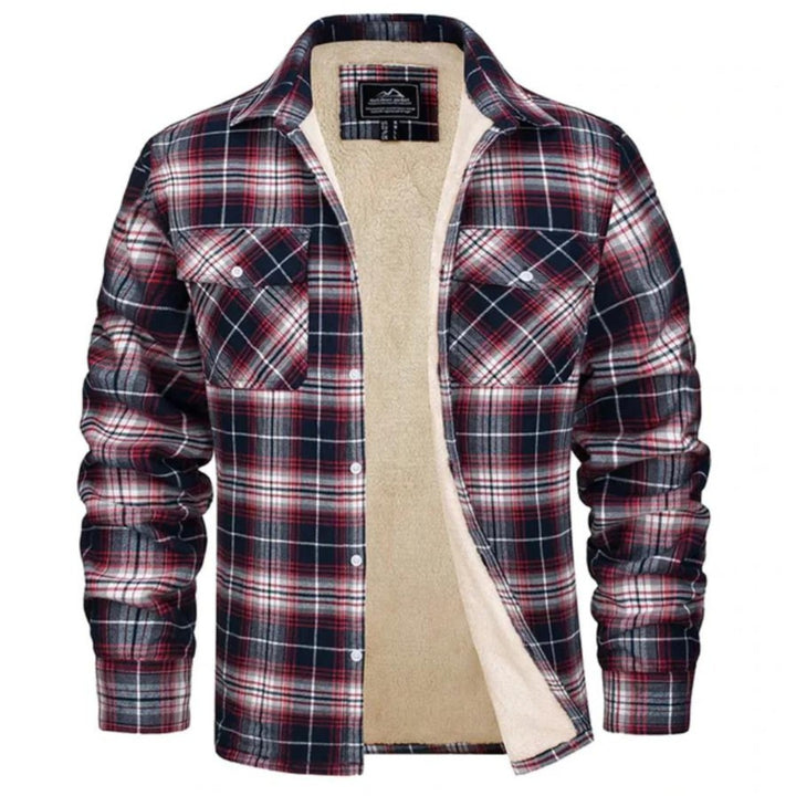 Men's sherpa-lined plaid shirt jacket - product photo 6