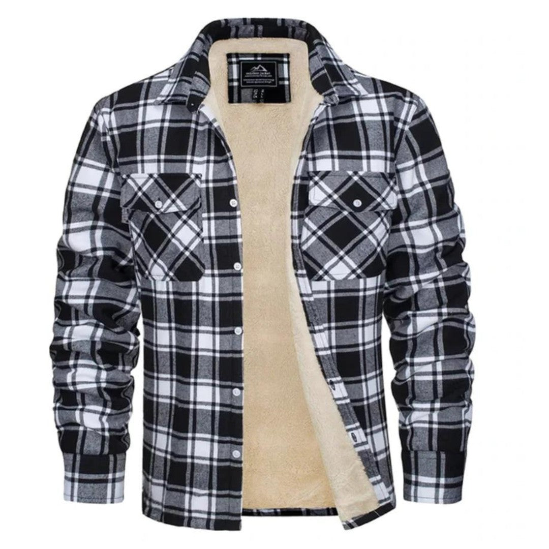 Men's sherpa-lined plaid shirt jacket - product photo 7
