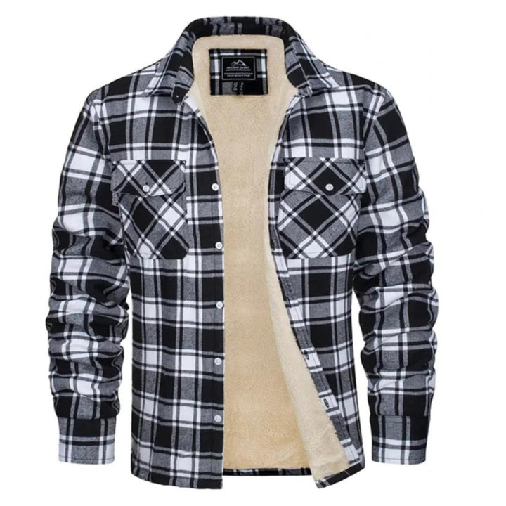 Men's sherpa-lined plaid shirt jacket - product photo 7