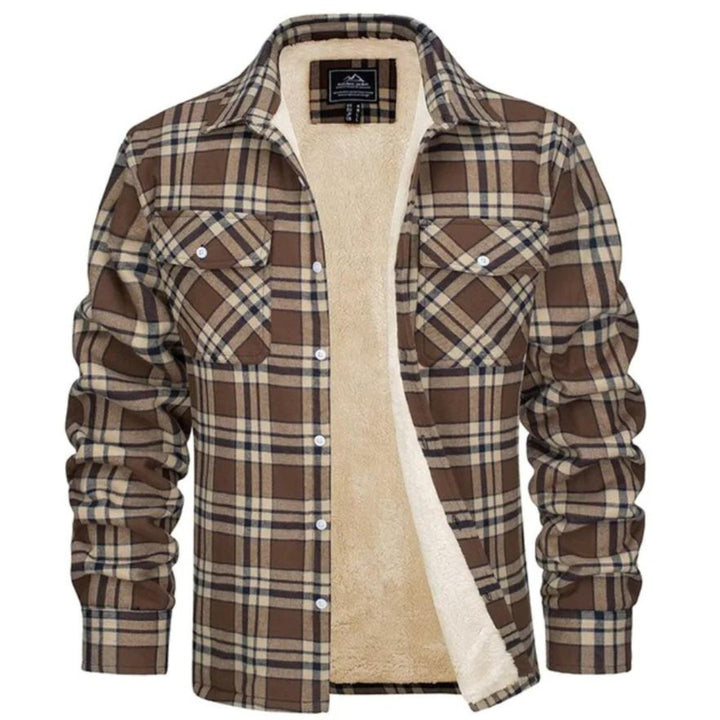 Men's sherpa-lined plaid shirt jacket - product photo 8