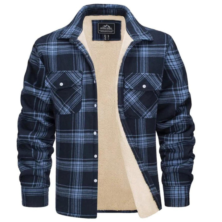 Men's sherpa-lined plaid shirt jacket - product photo 9