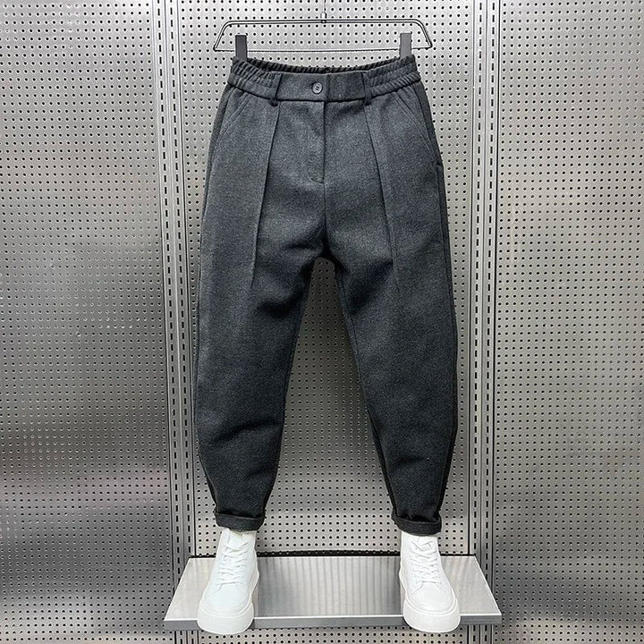 Men's slim fit marled stretch trousers - product photo 1