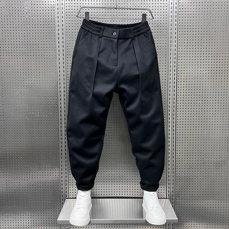 Men's slim fit marled stretch trousers - product photo 2