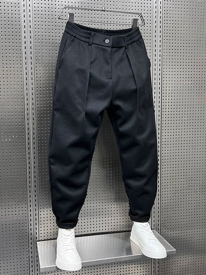 Men's slim fit marled stretch trousers - product photo 4