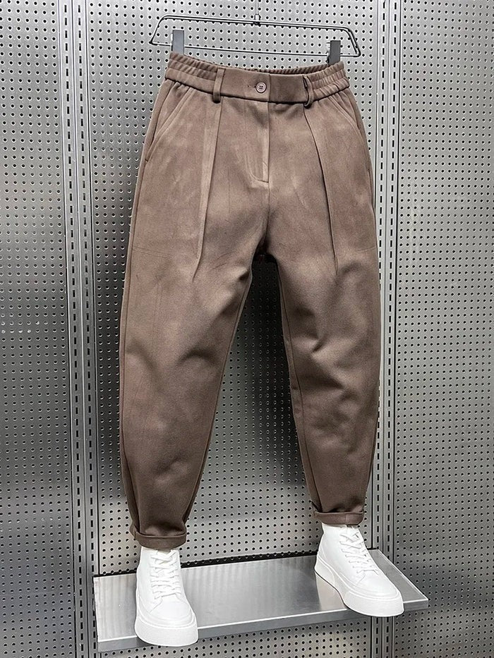 Men's slim fit marled stretch trousers - product photo 5