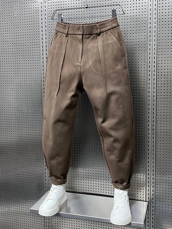 Men's slim fit marled stretch trousers - product photo 6