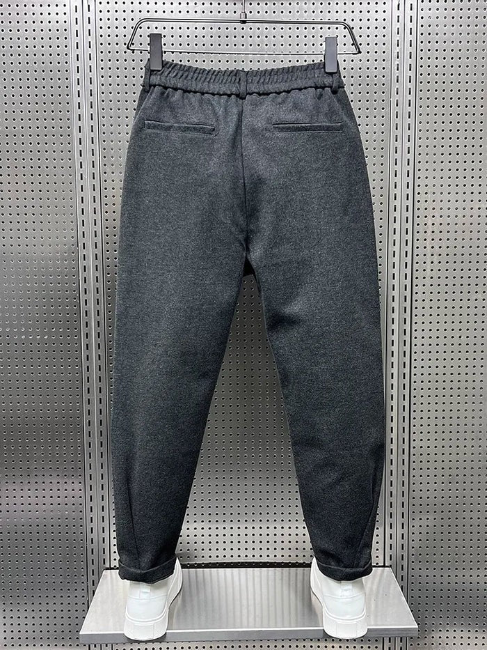 Men's slim fit marled stretch trousers - product photo 7