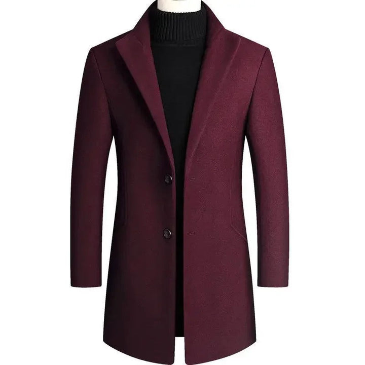 Men's slim-fit wool overcoat - product photo 1