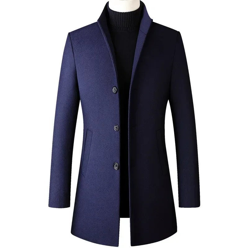 Men's slim-fit wool overcoat - product photo 3