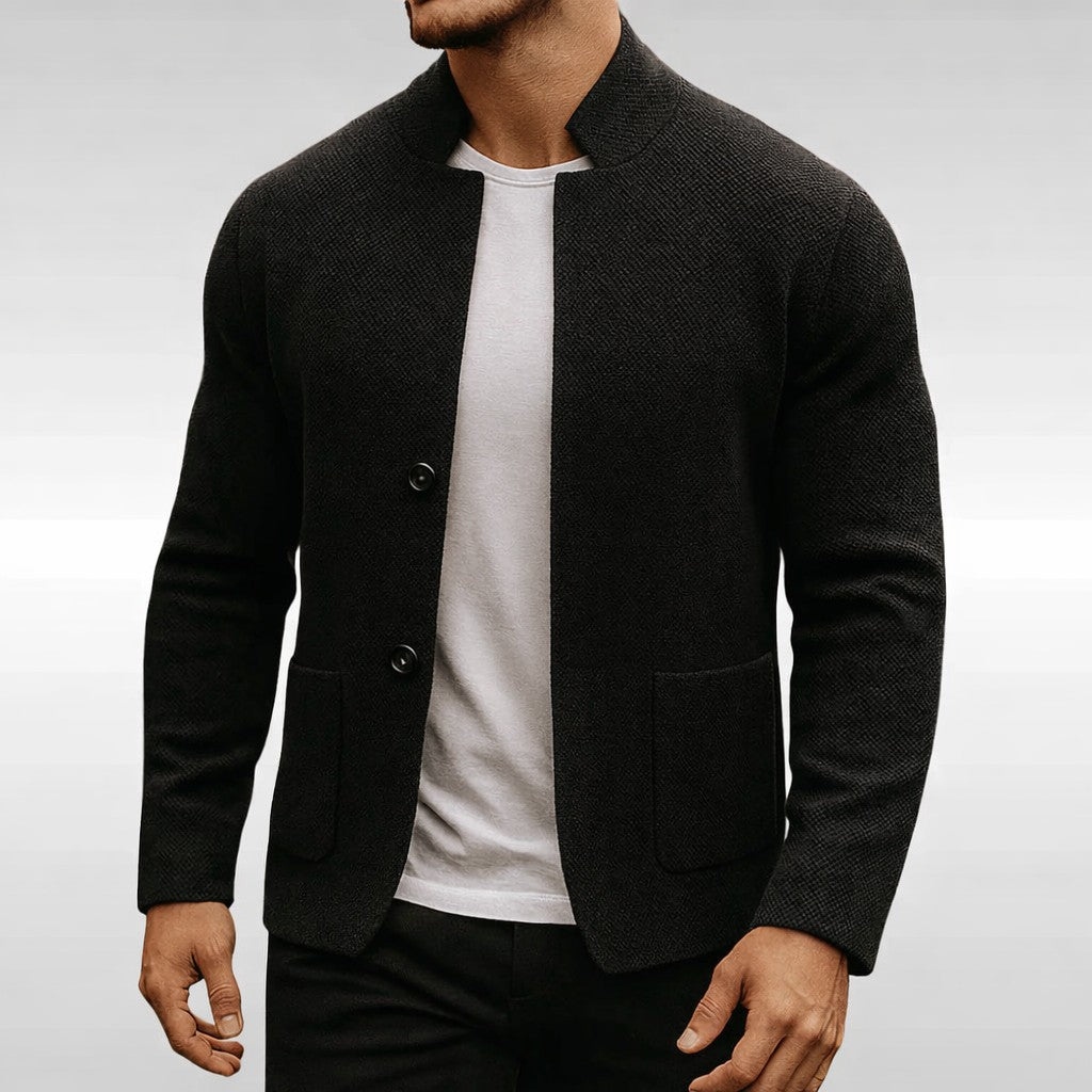 Men's textured knit cardigan - product photo 3