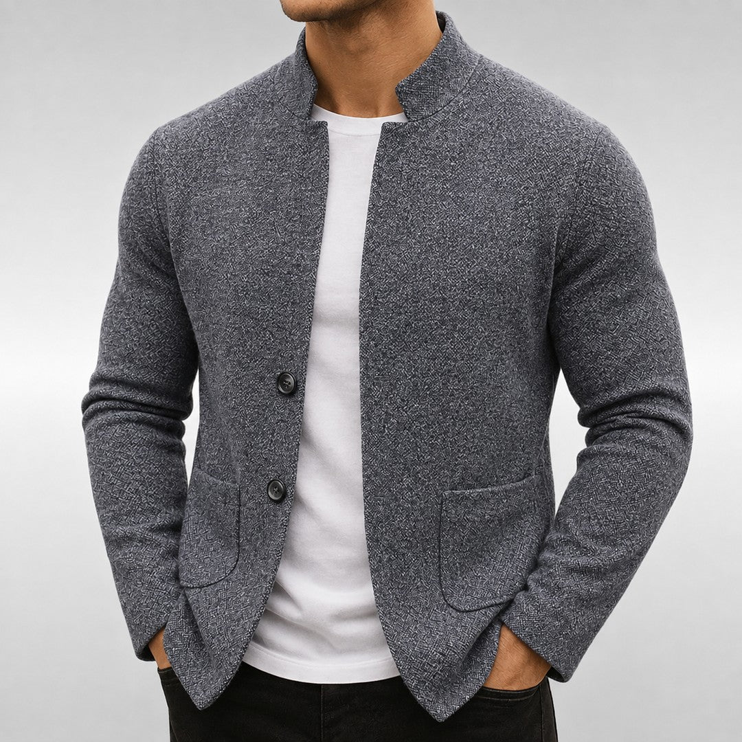 Men's textured knit cardigan - product photo 4
