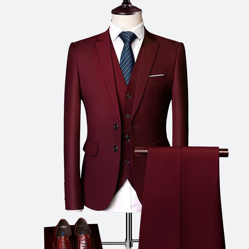 Men's three-piece suit with jacket, waistcoat and trousers - product photo 10