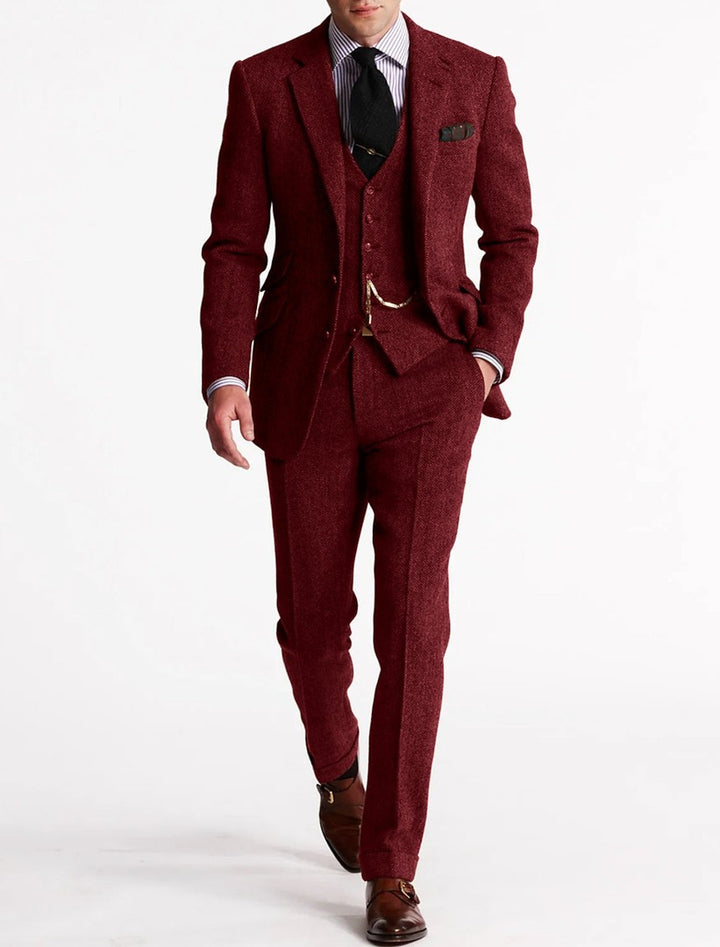 Men's three-piece tweed tuxedo suit - product photo 3