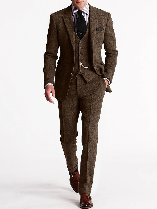 Men's three-piece tweed tuxedo suit - product photo 4