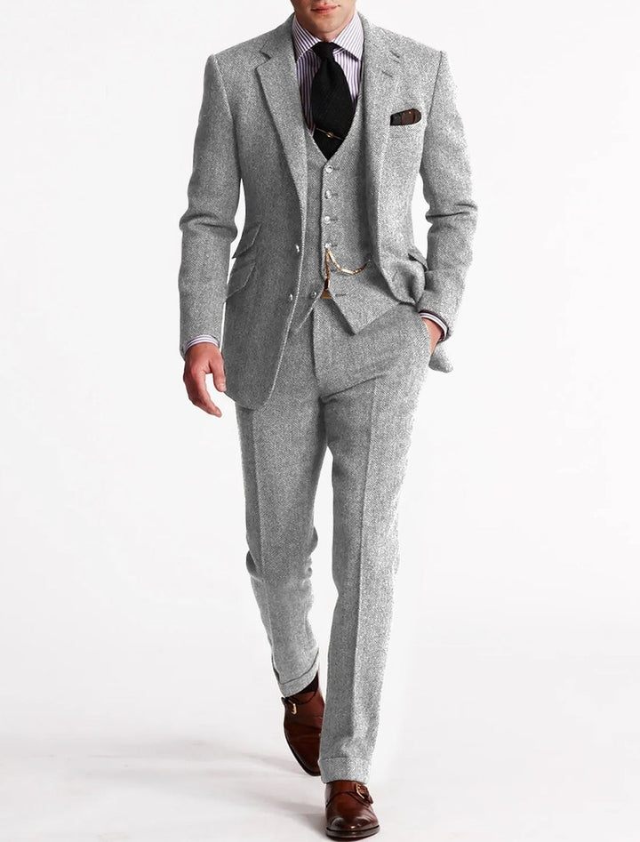 Men's three-piece tweed tuxedo suit - product photo 5