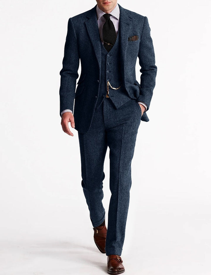 Men's three-piece tweed tuxedo suit - product photo 7