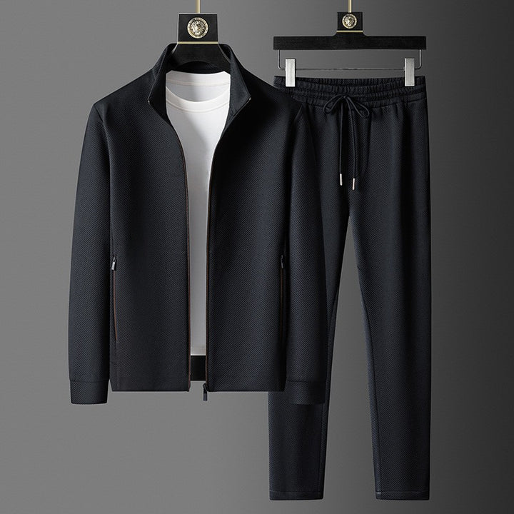 Men's two-piece stretch tracksuit in black - product photo 2
