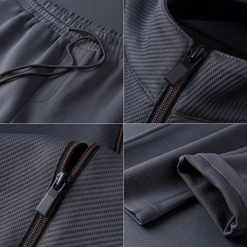 Men's two-piece stretch tracksuit in black - product photo 7