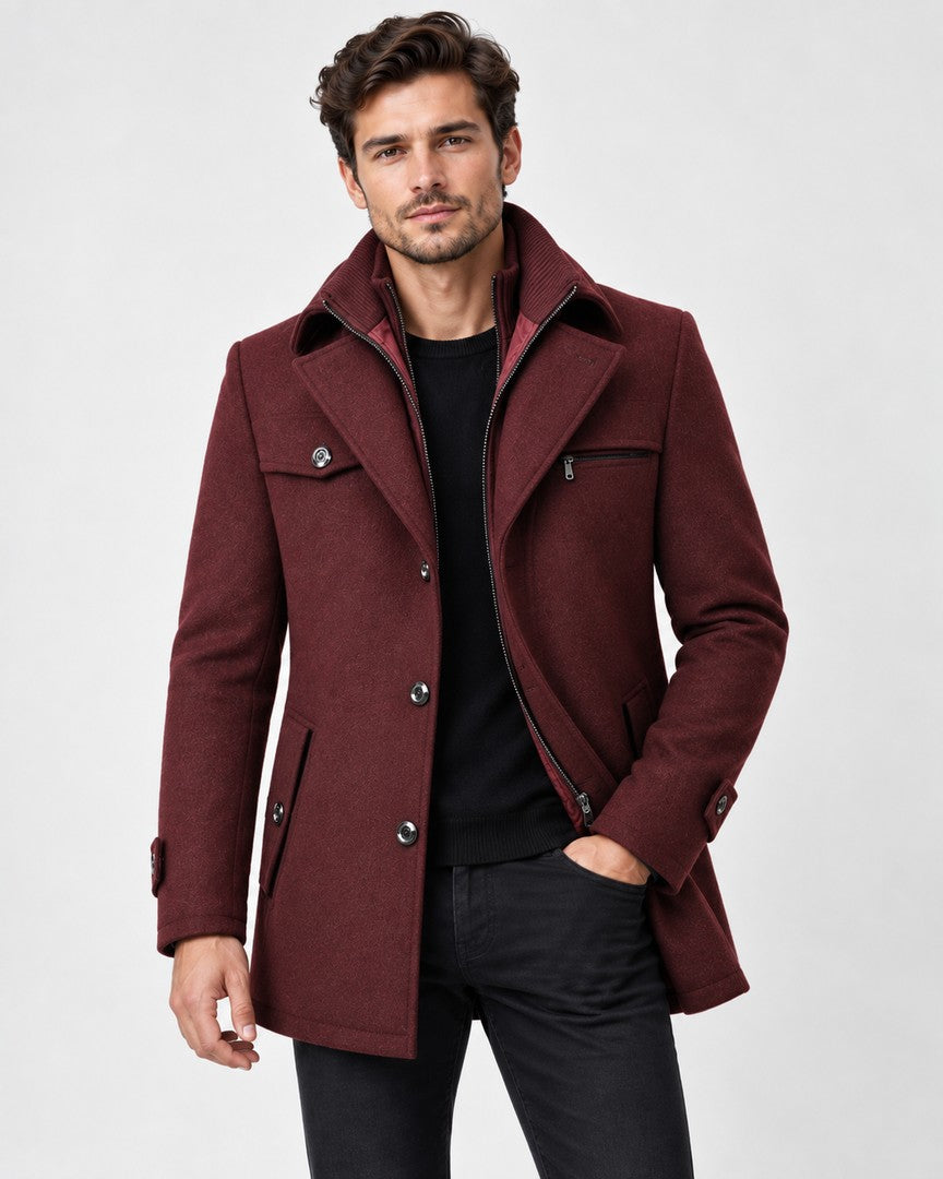 Men's winter coat with a textured collar - product photo 1