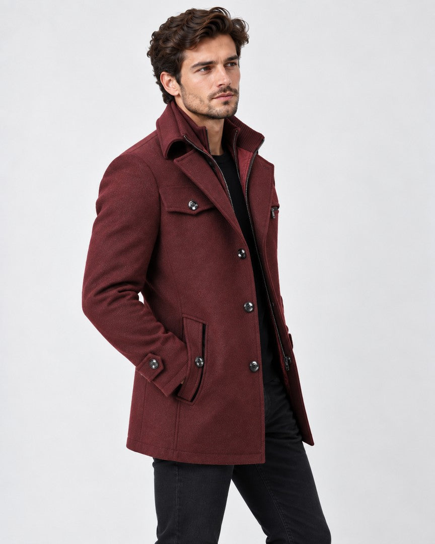 Men's winter coat with a textured collar - product photo 2