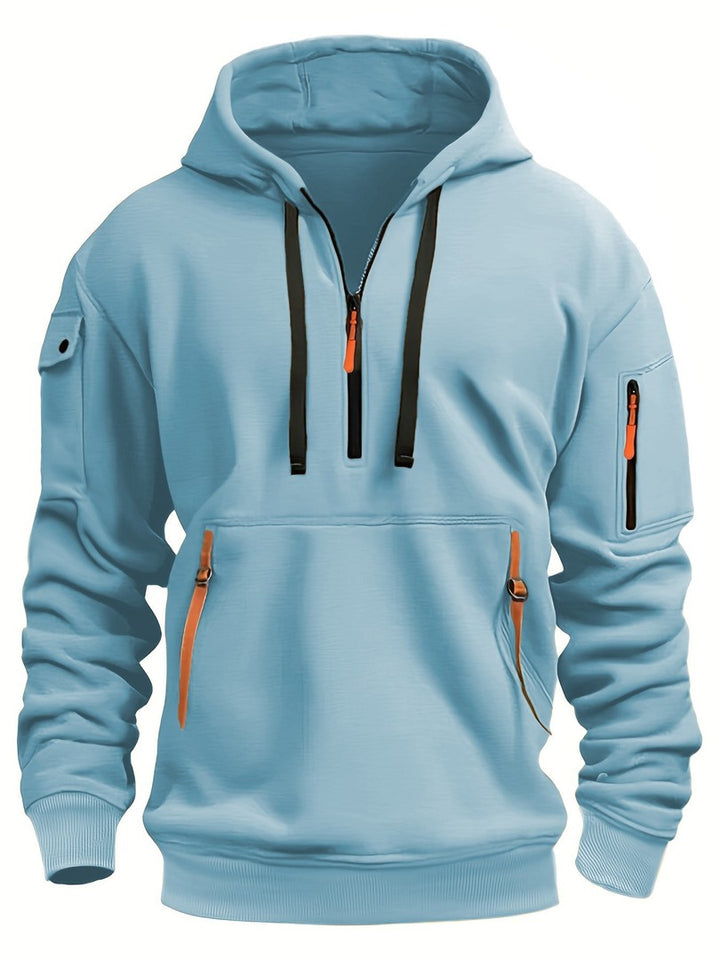Men's zip-up hoodie in stretch polyester - product photo 2