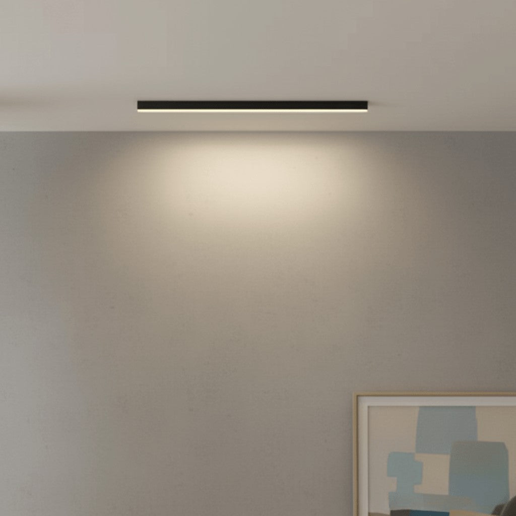 Minimalist linear LED ceiling bar lamp lighting a modern room - product photo 2