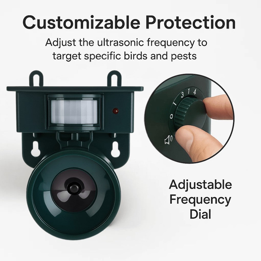 Motion-activated bird deterrent on a garden surface - product photo 6