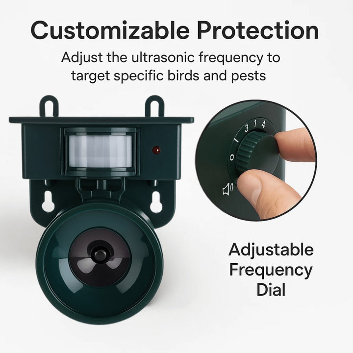 Motion-activated bird deterrent on a garden surface - product photo 6