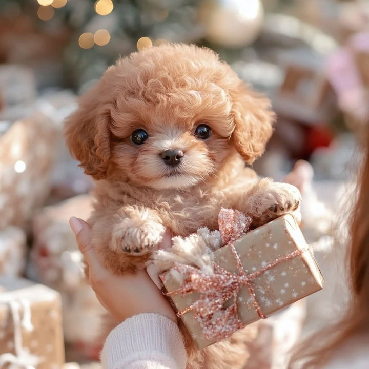 Movable plush dog toy with a soft brown-and-white coat - product photo 5