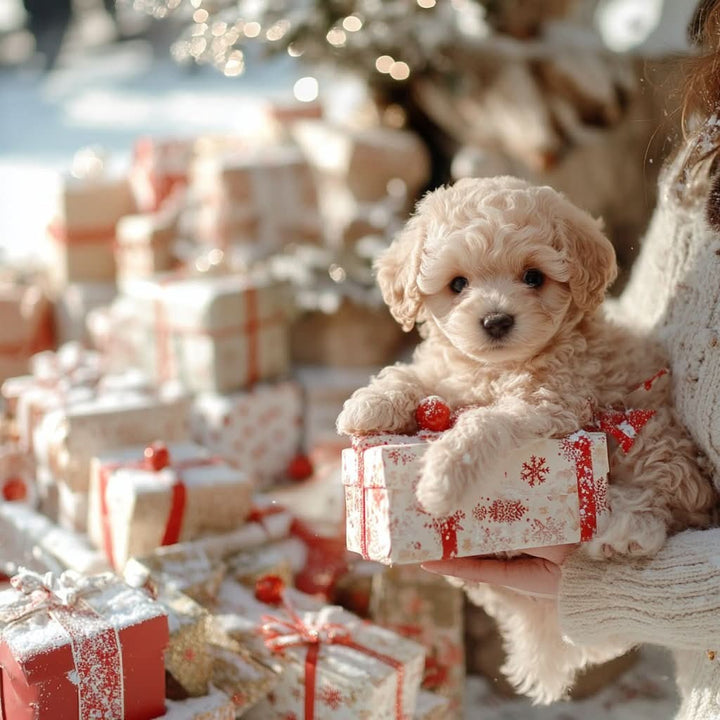 Movable plush dog toy with a soft brown-and-white coat - product photo 7