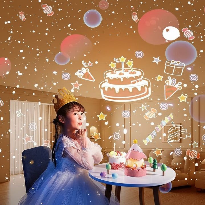 Star projector casting a galaxy across a ceiling - product photo 5