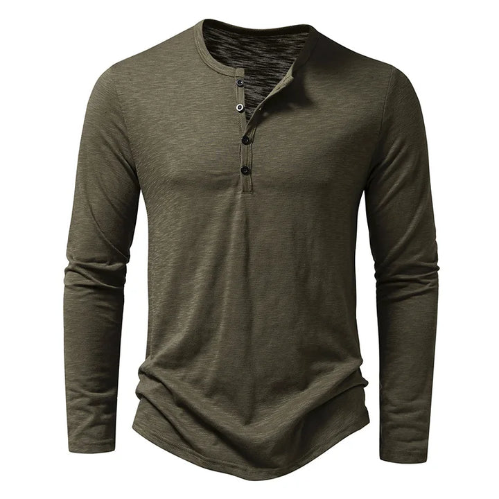 Ethan | Classic Long-Sleeve Henley Shirt For Men