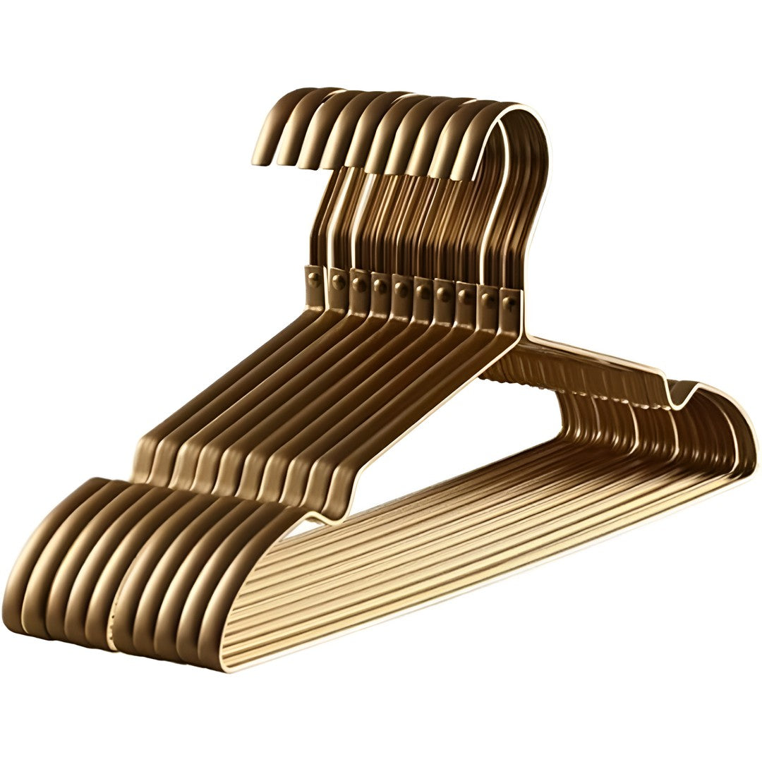 Slim non-slip aluminum clothes hangers on a rail - product photo 1