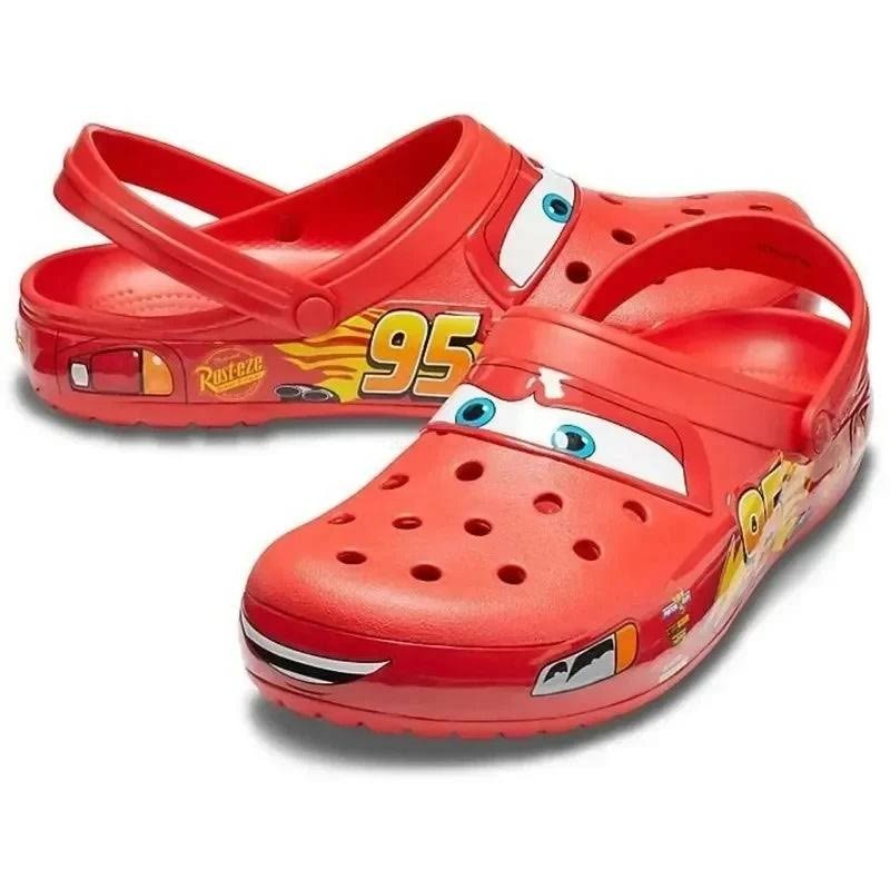 Non-slip kids' clogs with a race car design - product photo 5