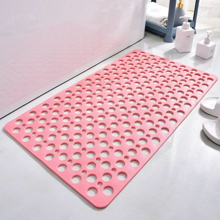 Non-slip shower mat with suction cups and drainage holes in a bathtub - product photo 12