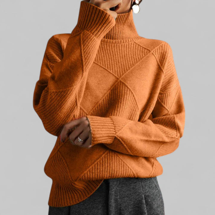 Nadia | Cozy Oversized Patterned Winter Turtleneck Sweater for Women