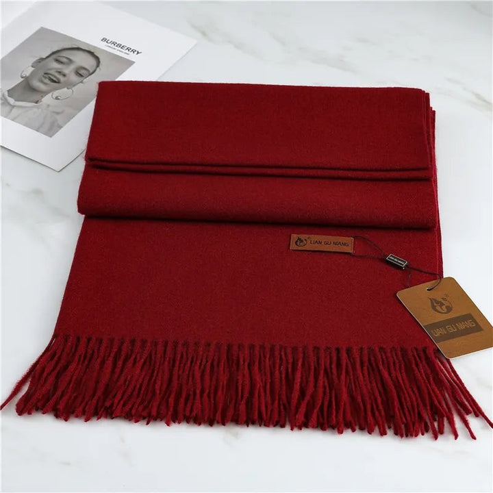 Oversized cashmere-blend scarf with tasselled ends - product photo 1