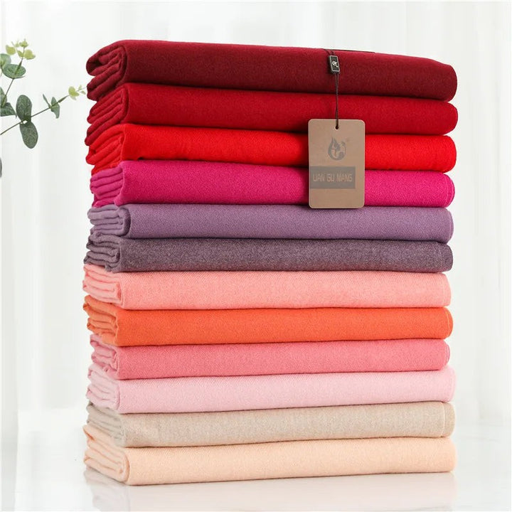 Oversized cashmere-blend scarf with tasselled ends - product photo 14
