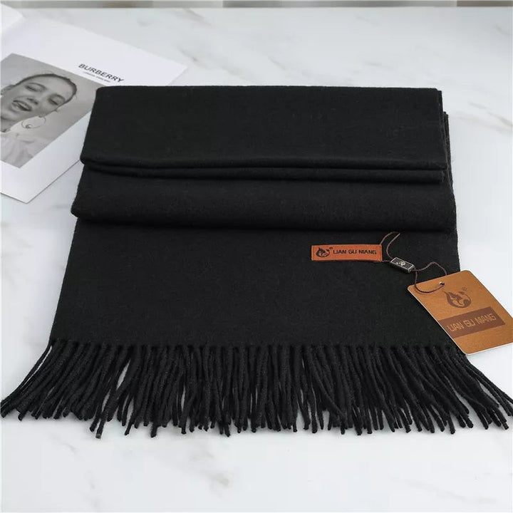 Oversized cashmere-blend scarf with tasselled ends - product photo 9
