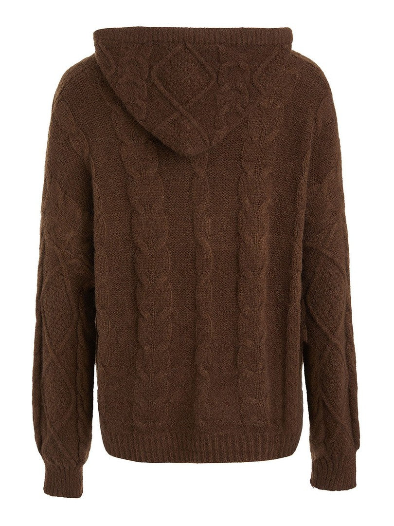 Oversized hooded knit cardigan with a full-length zip - product photo 9