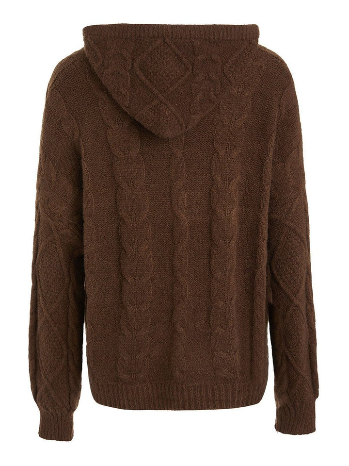 Oversized hooded knit cardigan with a full-length zip - product photo 9
