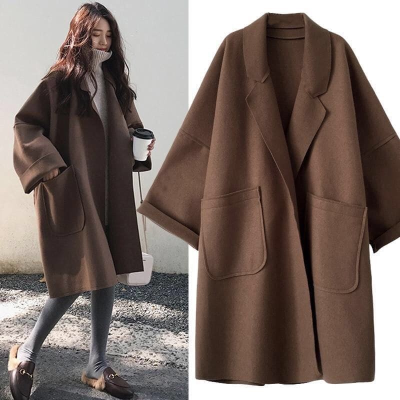 Oversized wool-blend trench coat - product photo 1