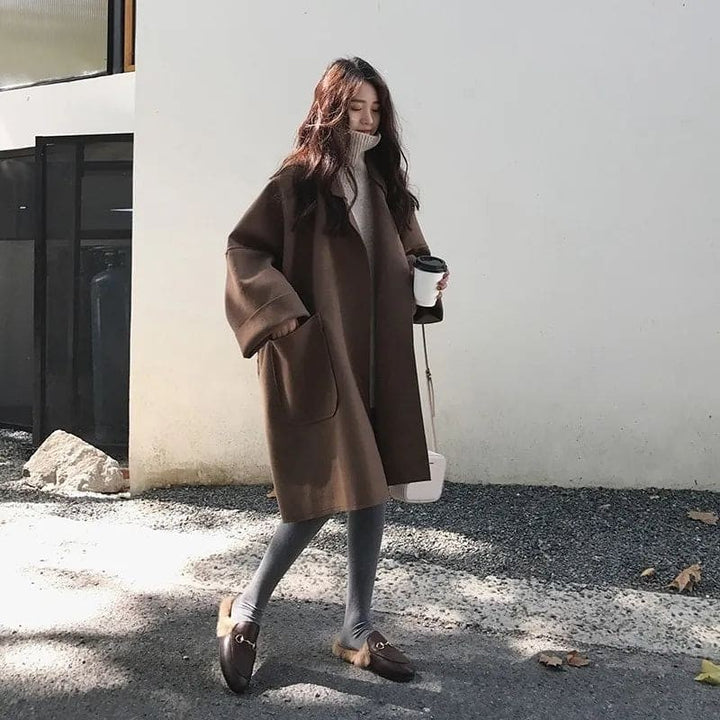 Oversized wool-blend trench coat - product photo 2