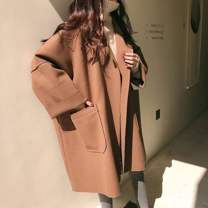 Oversized wool-blend trench coat - product photo 3