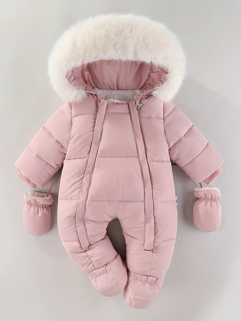 Padded hooded baby snowsuit - product photo 2