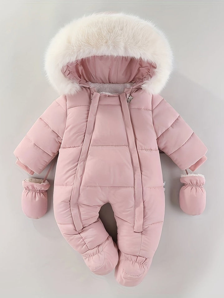 Padded hooded baby snowsuit - product photo 2